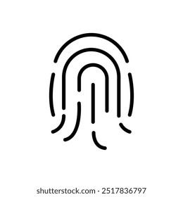 Diseño delgado del Vector del icono del contorno de la huella dactilar bueno para el Web o el App móvil