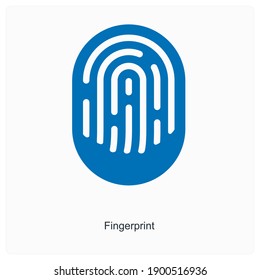 Fingerprint and thumb impression icon concept