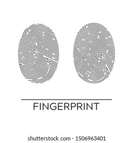Fingerprint or thumbprint circle icon. Security identification. Vector illustration print finger and thumb 