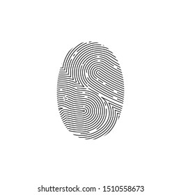 Fingerprint or thumbprint circle icon. Security identification. Vector illustration print finger and thumb 