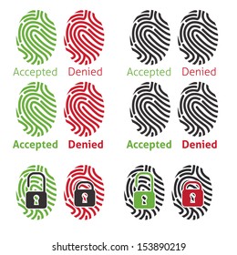 Fingerprint or thumbprint icon set vector
