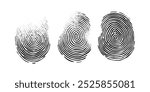 fingerprint or thumbprint set isolated. Set fingerprint scanning icon sign