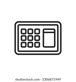 Fingerprint Time Attendance Outline Icon Vector Illustrator