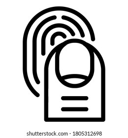 Fingerprint touch icon. Outline fingerprint touch vector icon for web design isolated on white background