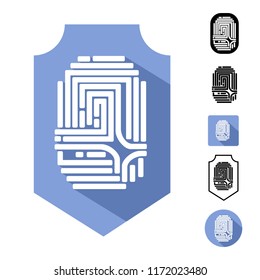 fingerprint. touchscreen, biometric data protection. icon, symbol