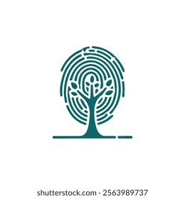 Fingerprint tree logo for sale.