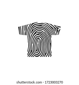 Fingerprint T-Shirt icon. Isolated thumbprint and fingerprint t shirt icon UP style. Premium quality vector symbol drawing concept for your logo web mobile app UI design