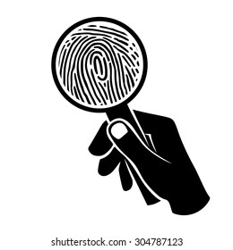 fingerprint under loupe