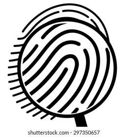 fingerprint under a magnifying glass