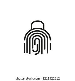 Fingerprint unlocking line icon. Fingerprint scanner, biometric verification, security unlock. Biometrics concept. Vector illustration can be used for topics like technology, mobile app, security