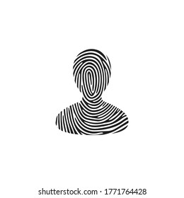 Fingerprint User Icon in trendy flat style isolated on grey background. User silhouette symbol for your web site design, logo, app, UI. Vector illustration, EPS10