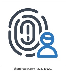Fingerprint user icon. Vector and glyph