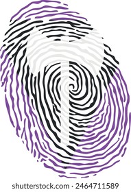 Fingerprint vector colored with the Lesbian pride flag isolated on white background Vector Illustration