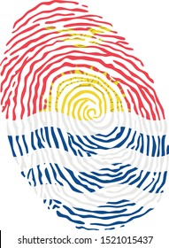 Fingerprint vector colored with the national flag of Kiribati 