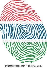 Fingerprint vector colored with the national flag of Gambia 