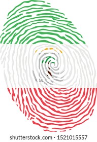 Fingerprint vector colored with the national flag of Equatorial Guinea 