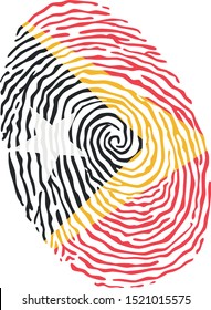 Fingerprint vector colored with the national flag of East Timor 