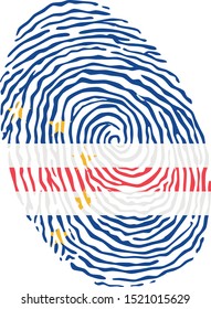 Fingerprint vector colored with the national flag of Cape Verde 