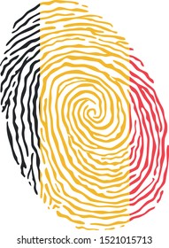 Fingerprint vector colored with the national flag of Belgium 