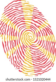 Fingerprint vector colored with the national flag of Macedonia 