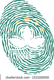 Fingerprint vector colored with the national flag of Macao 