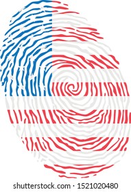 Fingerprint vector colored with the national flag of United States 