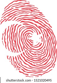 Fingerprint vector colored with the national flag of Turkey 