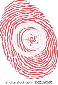 Fingerprint vector colored with the national flag of Tunisia 