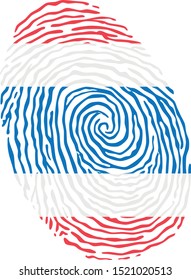 Fingerprint vector colored with the national flag of Thailand 