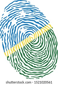 Fingerprint vector colored with the national flag of Solomon Islands 