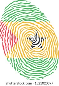 Fingerprint vector colored with the national flag of Sao Tome and Principe 