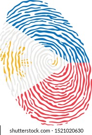 Fingerprint vector colored with the national flag of Philippines 