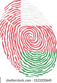 Fingerprint vector colored with the national flag of Oman 