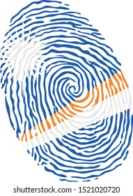 Fingerprint vector colored with the national flag of Marshall Islands 