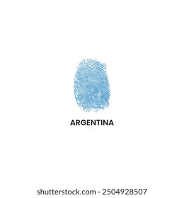 Fingerprint vector colored with the national flag of Argentina.