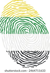 Fingerprint vector colored with the Skoliosexual pride flag isolated on white background Vector Illustration