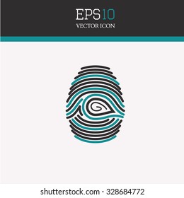 Fingerprint vector icon.