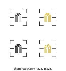 fingerprint vector icon bio print scanner