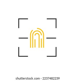 fingerprint vector icon bio print scanner
