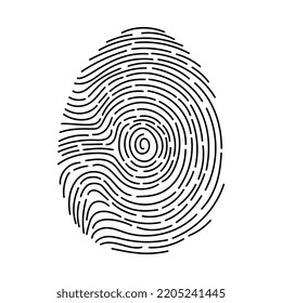 Fingerprint, vector icon. Identification. Biometric. Digital authentication