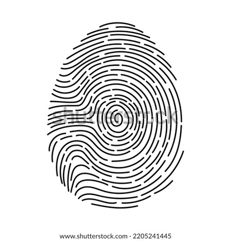 Fingerprint, vector icon. Identification. Biometric. Digital authentication