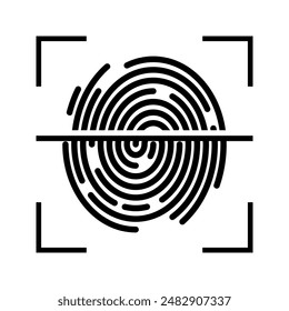 Fingerabdruck-Vektorgrafik-Symbol-Illustration. Fingerabdruck scannen