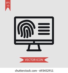 Fingerprint vector icon, illustration symbol