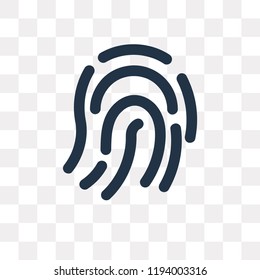 Fingerprint vector icon isolated on transparent background, Fingerprint transparency concept can be used web and mobile