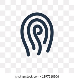 Fingerprint vector icon isolated on transparent background, Fingerprint transparency concept can be used web and mobile