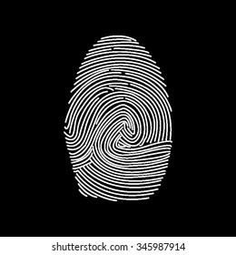 fingerprint vector icon isolated on black