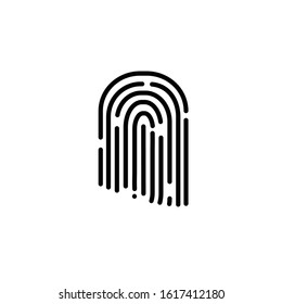 Fingerprint vector icon on EPS 10. Symbol of biometric icon
