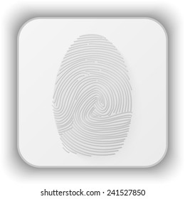 fingerprint vector icon - paper button 