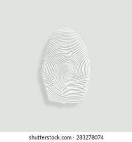 fingerprint vector icon - paper illustration