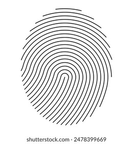 Fingerprint vector icon. Personal id identity. Press finger, scan for safety. Unique touch id. Individual fingertip.